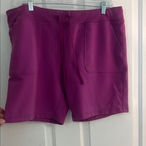 Athletic Works Purple Athletic Shorts Lightweight Elastic Waist